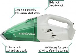METABO 18V Cordless Handheld Vacuum Cleaner6